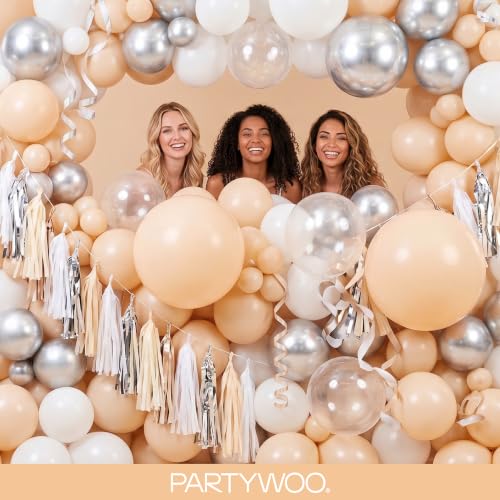 Image of PartyWoo Nude Balloons 50pcs Apricot Boho Fall Neutral Color 12 Inch