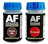  Lackstift Mazda R8 Canyon Brown Metallic + Klarlack je 50ml Autolack Basislack Set