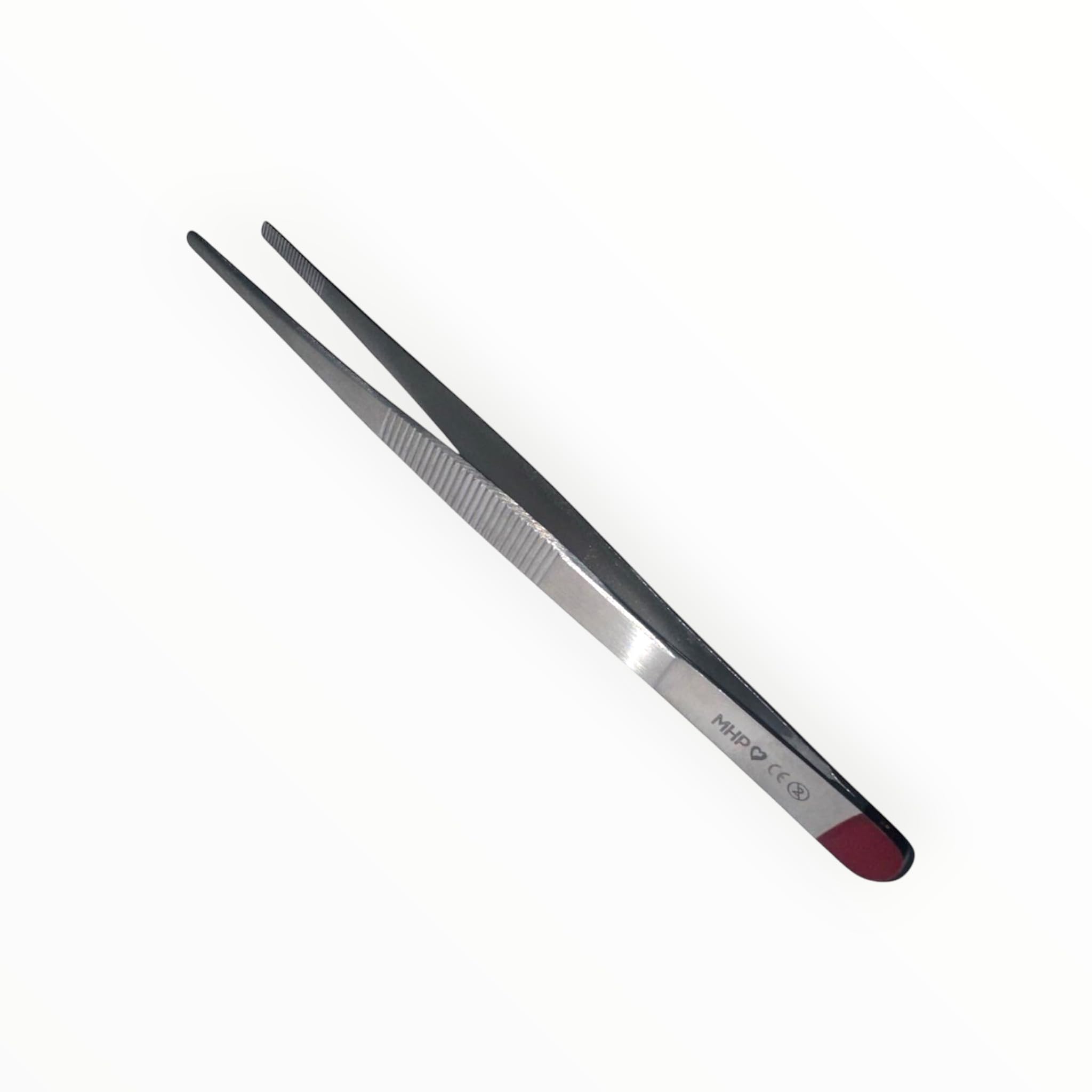 Einweg anatomische Pinzette 14,5 cm - Gerade - Mattes, rostfreies Edelstahl - präzise Handhabung - 25 Stück einzeln