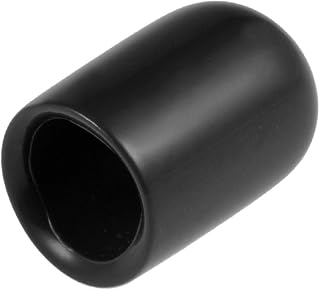uxcell 200pcs Rubber End Caps 5/16"(8mm) ID Vinyl Round End Cap Cover Screw Thread Protectors Black