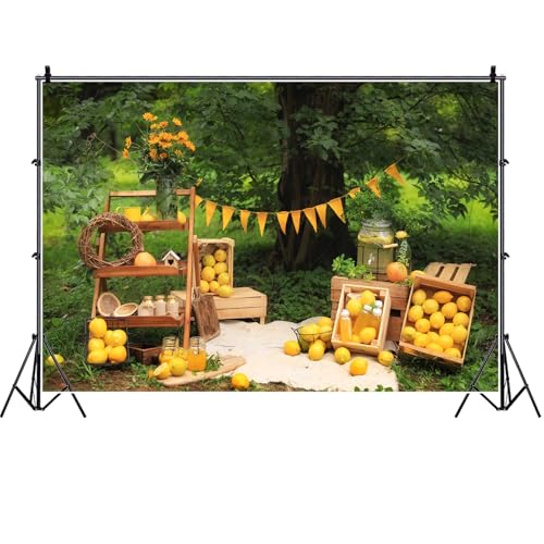 Fondo fotográfico Lemon 10x8ft para picnic y eventos miniatura 4