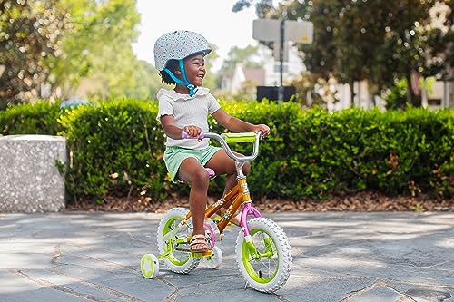 Image of Bluey 12 Inch Kids Bike by Dynacraft for Boys and Girls with Training Wheels, Coaster Brake, Sturdy Frame, Easy Assembly, Fun Bluey Design, Beginner Toddler Bicycle