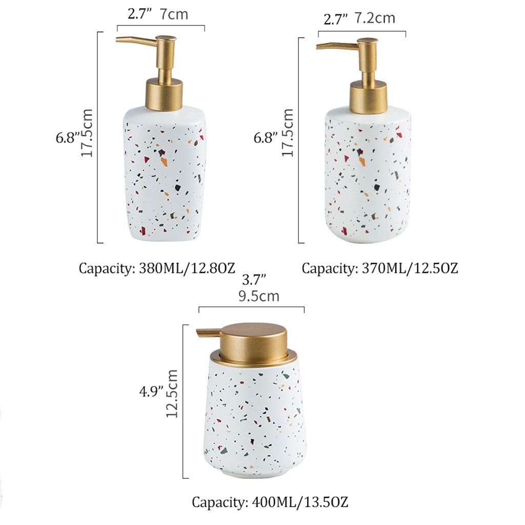 Dispenser manuale di sapone in ceramica bottiglia pompa terrazzo modello lozione dispenser pompa sapone per cucina bagno sapone