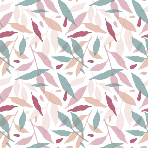 Image of LORETO - A QUALITY LINEN BRAND 210 TC 100% Pure Cotton Single Fitted Bedsheet with 1 Pillow Cover for 78 x 36 Inch Mattress, All-Around Elastic, 8 Inch Deep Pocket, Pink Leaf Whisper