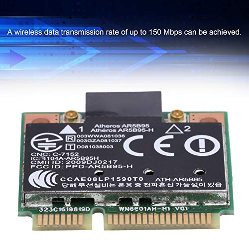Tarjeta de Red Inalámbrica Gugxiom AR5B95 para Laptop, 150 Mbps 2.4GHz 802.11b/g/n Mini PCI-E interna miniatura 3