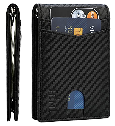 Slim Wallet for Men RFID Blocing Money Clip Wallet Minimalist Bifold Wallet Front Pocket Credit Card Wallet