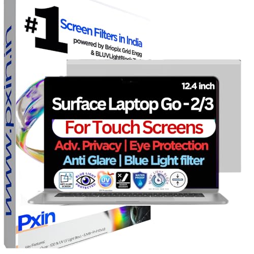 Image of PxIn Surface Laptop Go 2 /3-12.4 Inch Eye Comfort Shield with Adv Privacy | Anti-Glare | No UV | Anti Blue | Touch Sensitive Laptop Privacy Filter
