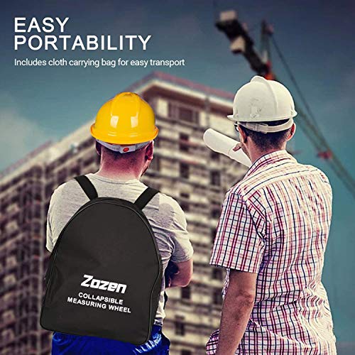 Measuring Wheel Zozen Collapsible with Kickstand and Cloth Carrying Bag Measurement 0-9,999 Ft