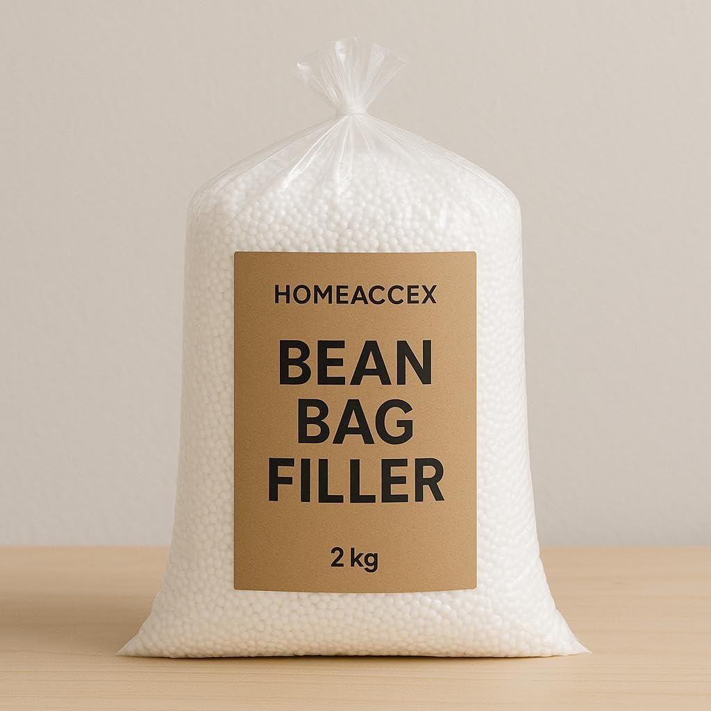 Homeaccex Bean Bag Filler 2 Kg Bean Bag Beans Refill Thermocol Balls Virgin EPS Beans, 2 KG Beans