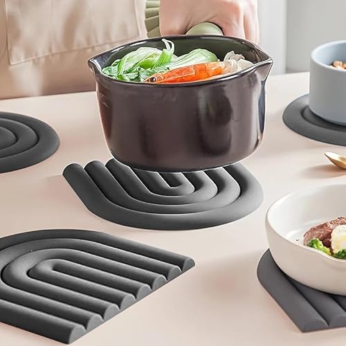 1 Almohadilla Triple De Aislamiento De Silicona, Antideslizante, Duradera, Resistente Al Calor, Para Utensilios De Cocina, Artículos Esenciales De Camping Y Decoración Del Hogar, Color Gris 1 Almohadilla Triple De Aislamiento De Silicona, Antideslizante, Duradera, Resistente Al Calor, Para Utensilios De Cocina, Artículos Esenciales De Camping Y Decoración Del Hogar, Color Gris