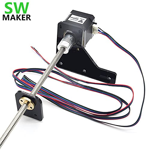 Lysee 3D Printer Parts & Accessories - SWMAKER Dual Z Axis Upgrade Kit 42 Step Motor & T82 Lead Screw 375 mm with Brass nut for Tarantula 3D Printer Part
