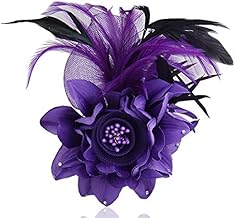 Elegant Flower Brooch for Women Wedding Party Dance Banquet Pins Feather Flower Fascinator Lady Floral Hairpins Dress Suit Lapel Pin Ceremony Accessories Corsage Brooches Vintage Jewelry Gifts