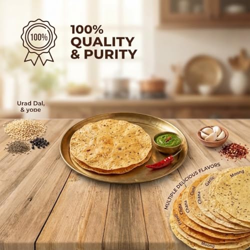 Image of Om Uttam Chana Masala Papad - 100% Natural Papad | 400 Gram | Fresh and Homemade