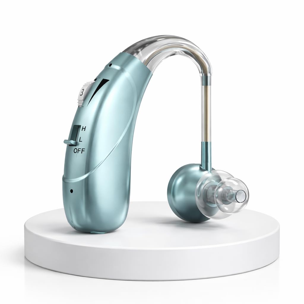 Rechargeable Digital BTE Hearing Aid for Old Age with Type-C Charging for Severe to Profound Hearing Loss – Volume Control | Noise Reduction | Comfort Fit for Adults & Seniors (6 Month Warranty) (Mint-Green, For Single Ear)-image-30