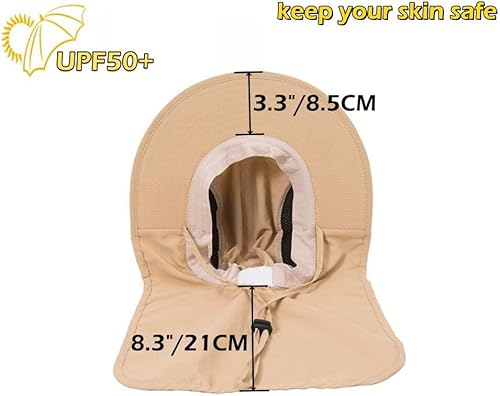 Miniatura 2 de LLmoway Sombrero de sol con solapa de malla para hombre, UPF50+, ala ancha, transpirable, gorra de pesca al aire libre