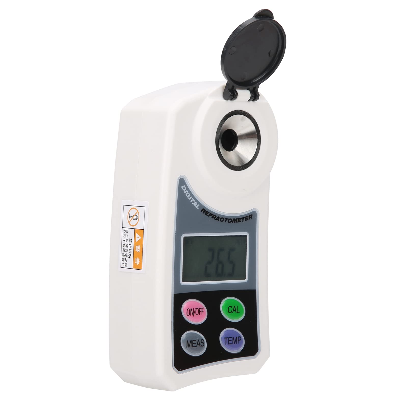 Wakects Digitales Brix-Refraktometer, ABS-Zuckerrefraktometer, 0 Bis 55 Brix, 50 Bis 176 Fahrenheit, ATC, 3-Sekunden-Test, Tragbar, Zum Testen von Obst, Saft, Getränken, Küche, Heimgebrauch