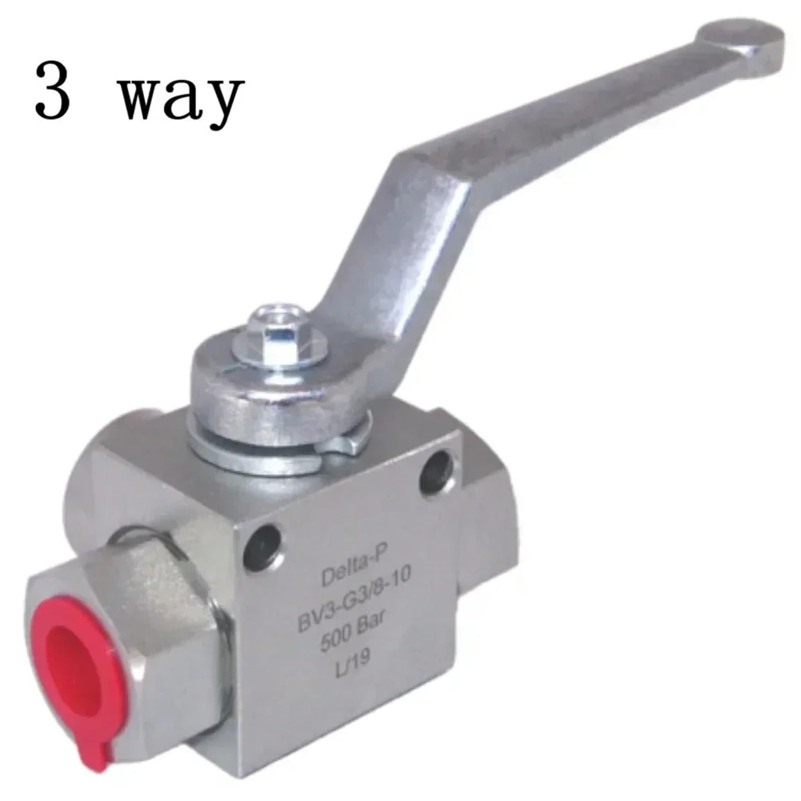 Valvola a sfera idraulica ad alta pressione a tre vie da 1/4" a 3/4" con filettatura interna, manuale in gomma, valvola a sfera ad alta pressione G1/4 G3/8(G3 8)