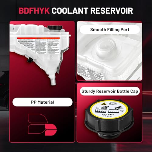 Image of BDFHYK Engine Coolant Expansion Reservoir Overflow Tank Compatible with Peterbilt 348 365 367 382 384 386 388 389 2008-2018, Compatible with Kenworth T660 T800 W900 2008-2017, Replace 603-5403