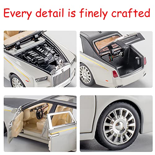 Alloy Collectible White Rolls Royce Phantom Toy Pull Back Vehicles Diecast Model Car #TOP3