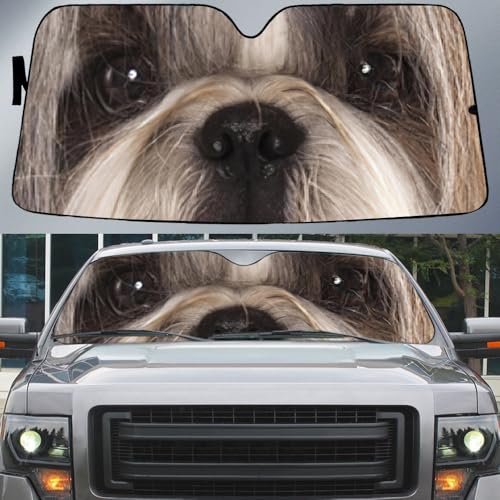 Pare-soleil intérieur Shih Tzu pour habiller votre voiture d'un regard unique et mignon