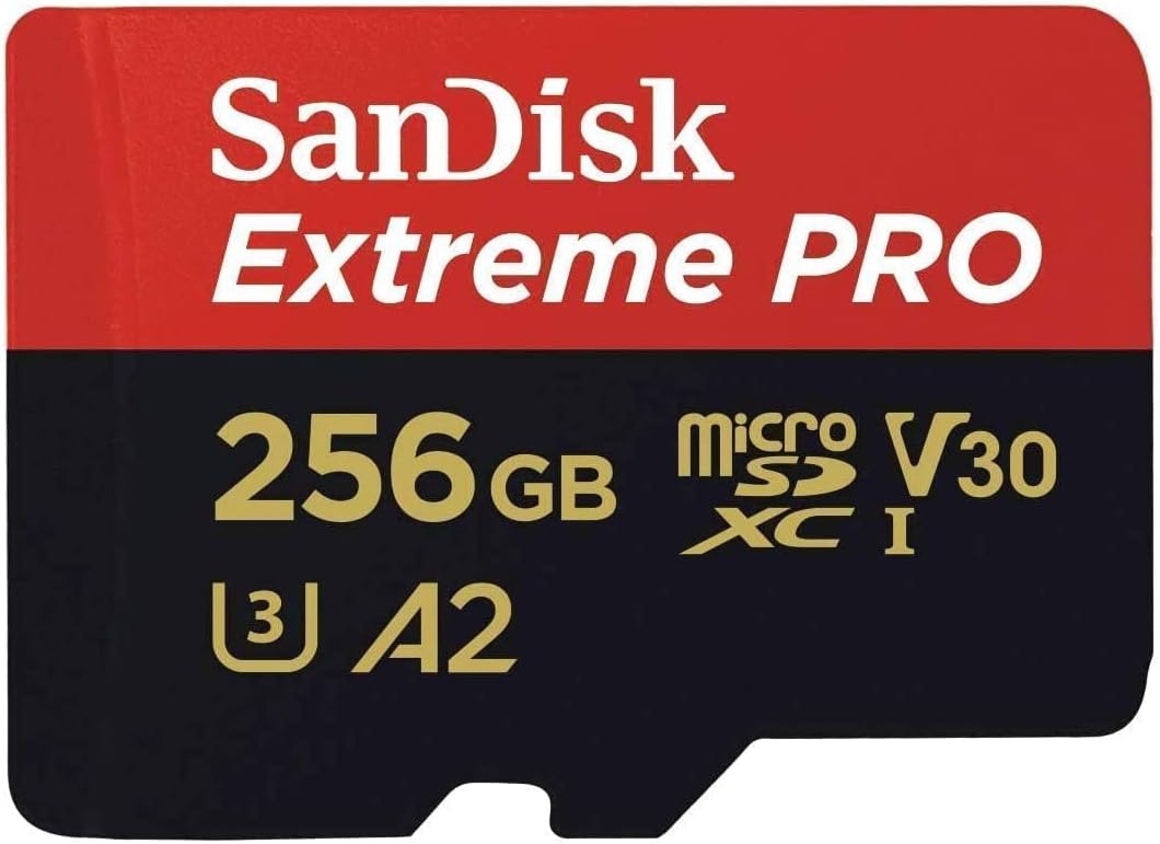 SanDisk Extreme microSDXC Memory Card Plus SD Adapter with A1 App Performance Up to 100MB/s, 256 GB, Class 10, U3, V30