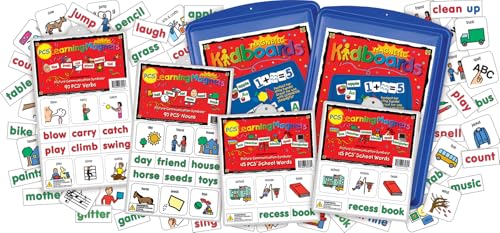 Barker Creek Learning Magnets Kit, for Children, Picture Communication Symbols & Corresponding Words, Magnetic-Receptive Kidboards (3045)