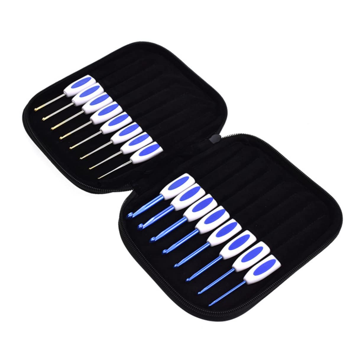 STOBOK Accessori per Uncinetto Set da 16 Pezzi in Metallo, Stile Porcellana Blu e Bianca, Facile da Portare, per Tessitura e Lavori Creativi
