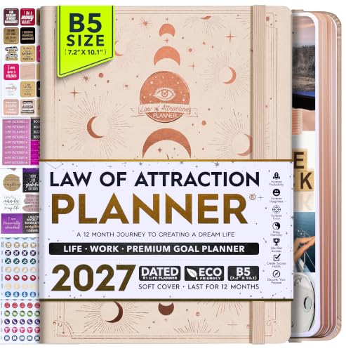 Image of 2027 Planner Weekly and Monthly & Manifestation Journal for Women | Daily, Hourly Planner with Habit Tracker, Goal Setting & Gratitude Journal, Include Vision Board Sticker & Calendar 2027