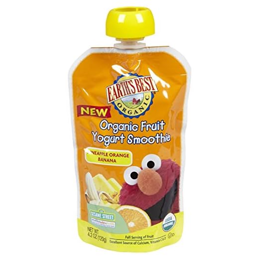 Earth's Best Sesame Street Fruit Yogurt Smoothies - Pineapple Banana Orange - 4.2 oz - 6 pk