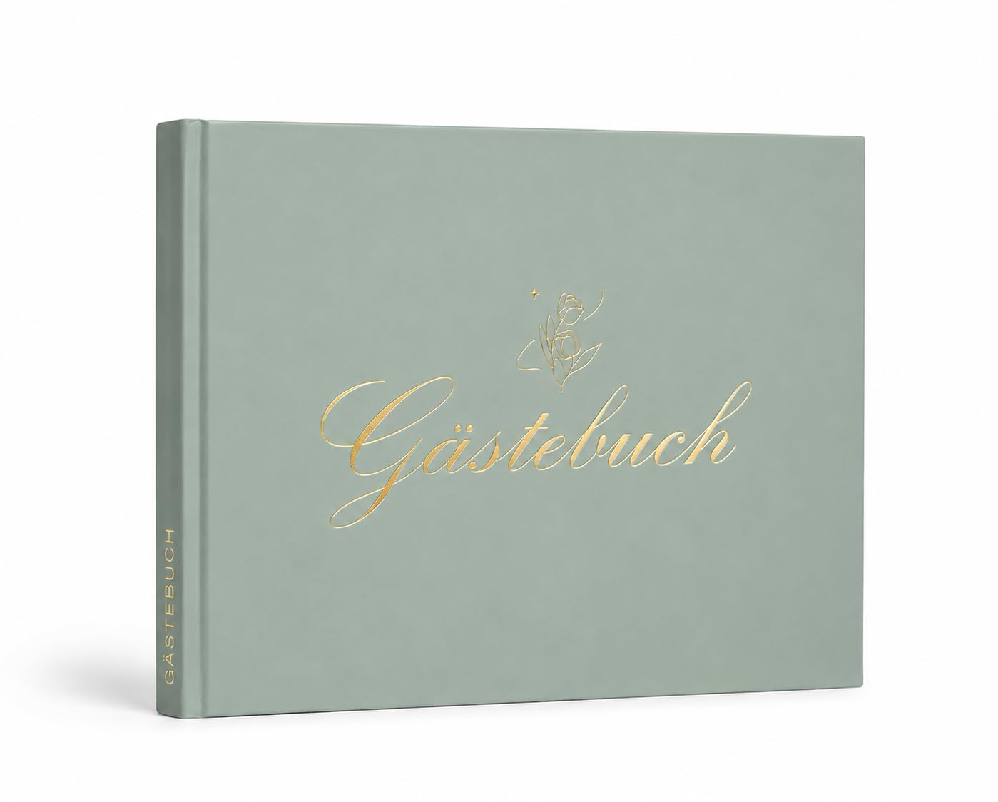 Gästebuch Hochzeit, Gästebuch für Erinnerungen, 100 Blanko Seiten, Hochwertiges Hardcover Hochzeitsbuch Gästebücher, Edle Gold Prägung, 19x24 cm Hochzeitsalbum Hochzeitsgästebuch (Grün)