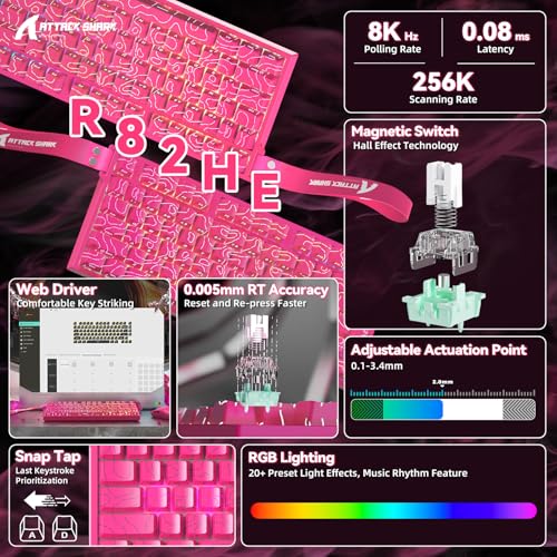 Clavier Précision RT 0,005 mm ATTACK SHARK R82 HE Hautes Performances - 2