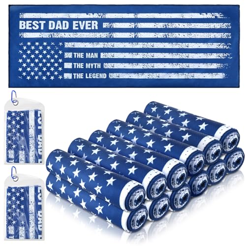 Moukeren 12 Pcs Cooling Towels Gift for Dad Cooling Towel with The Man The Myth The Legend...