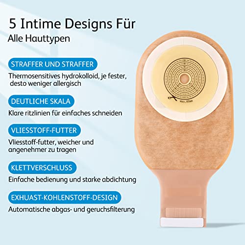 Kolostomiebeutel, 20 Stück Einteiliger Drainierbarer Stomabeutel Für Die Ileostomieversorgung, Geruchshemmend, Zugeschnitten Auf Die Größe 15-60 Mm