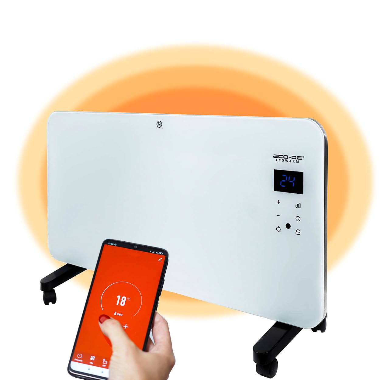 Dreo Smart Wandkonvektor, 30° Lüfterauslass, 2000W, einstellbarer Thermostat, Fernbedienung