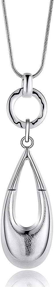 Long Necklaces for Women Waterdrop Pendant Sweater Layered Y Statement Bohemian Silver Chain Necklace with Gifts Box Jewelry