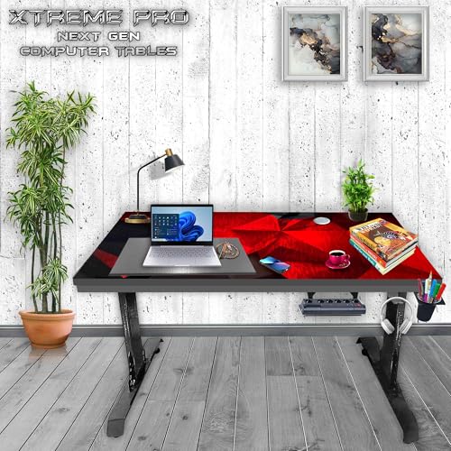 Image of Xtreme PRO Direct Theme Printed Computer Desk for Gaming, Work & Study. Large for PC, Dual Monitors, iMac, and Laptops. Metal & Engineered Wood. Black Stand Desk. 4 Feet-XPB4 (XPB425-CT-03)