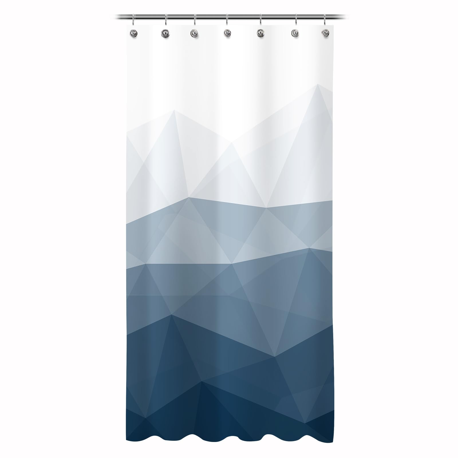 Sunlit Blue Design 36 X 72 Inches Ombre Small Stall Shower Curtain Rv Half Size Narrow Bathroom Curtains Contemporary Geometric Fabric Bathroom Decor