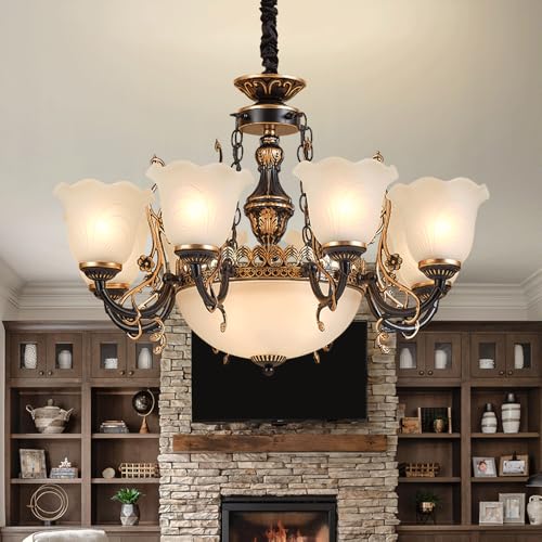 Lustre plafonnier moderne noir doré luminaire suspendu cuisine chambre salon