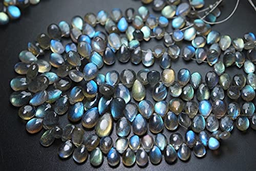 Labradorite briolettes lisses en forme de poire 8x12mm pour enfilage et loisirs créatifs