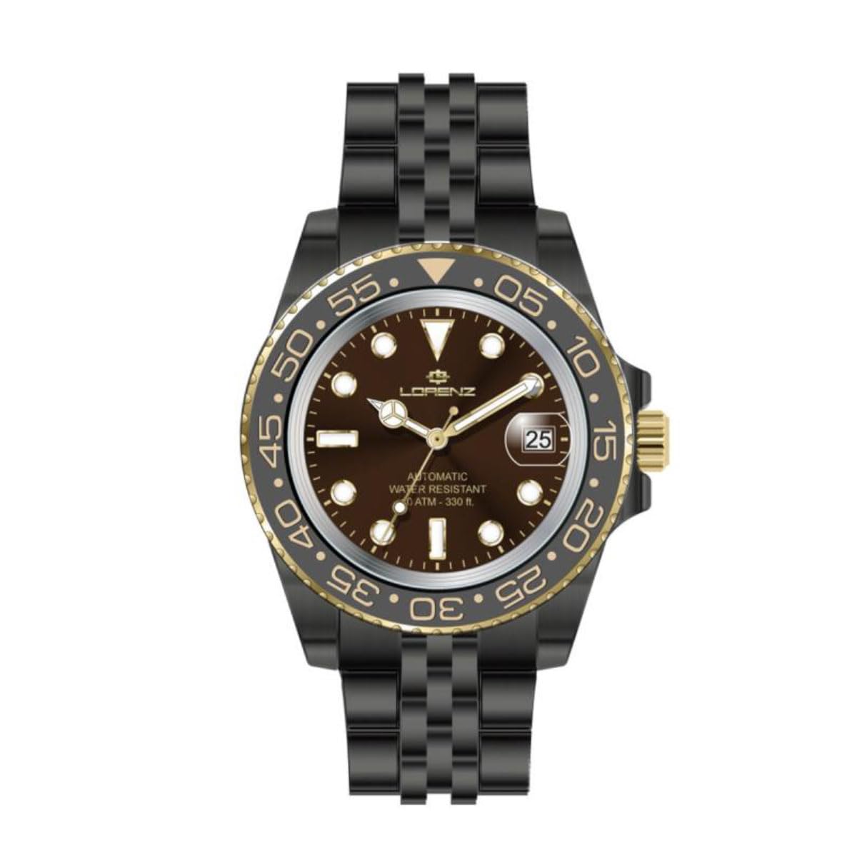 Lorenz 26130EE Orologio da uomo automatico in acciaio inossidabile sub 100 metri