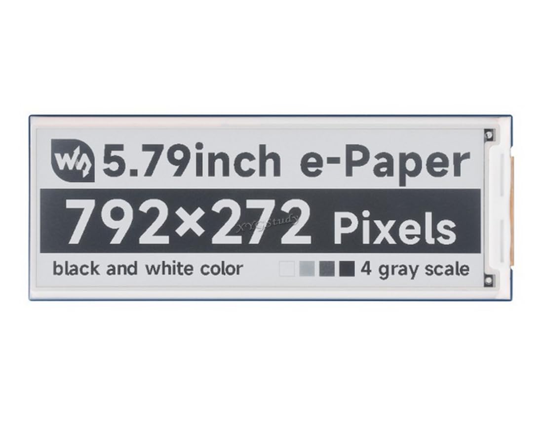 5.79inch E-Paper E-Ink Display Module Compatible with Raspberry Pi 5 Series, Resolution 792x272, Black/White, SPI Interface @XYGStudy (5.79inch