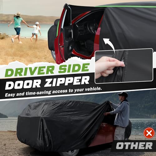 Image of Mixsuper Liner Car Cover for Forester 2009-2026, All Weather Car Cover for Forester, 7 Layers Waterproof Full Car Covers with Zipper Door Reflective Strips
