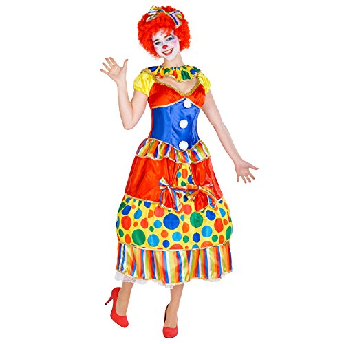 TecTake dressforfun Déguisement pour Femme Clown | Robe de Bal + Serre-tête avec Une Boucle | arlequin Costume Carnaval (XL | no. 300780)