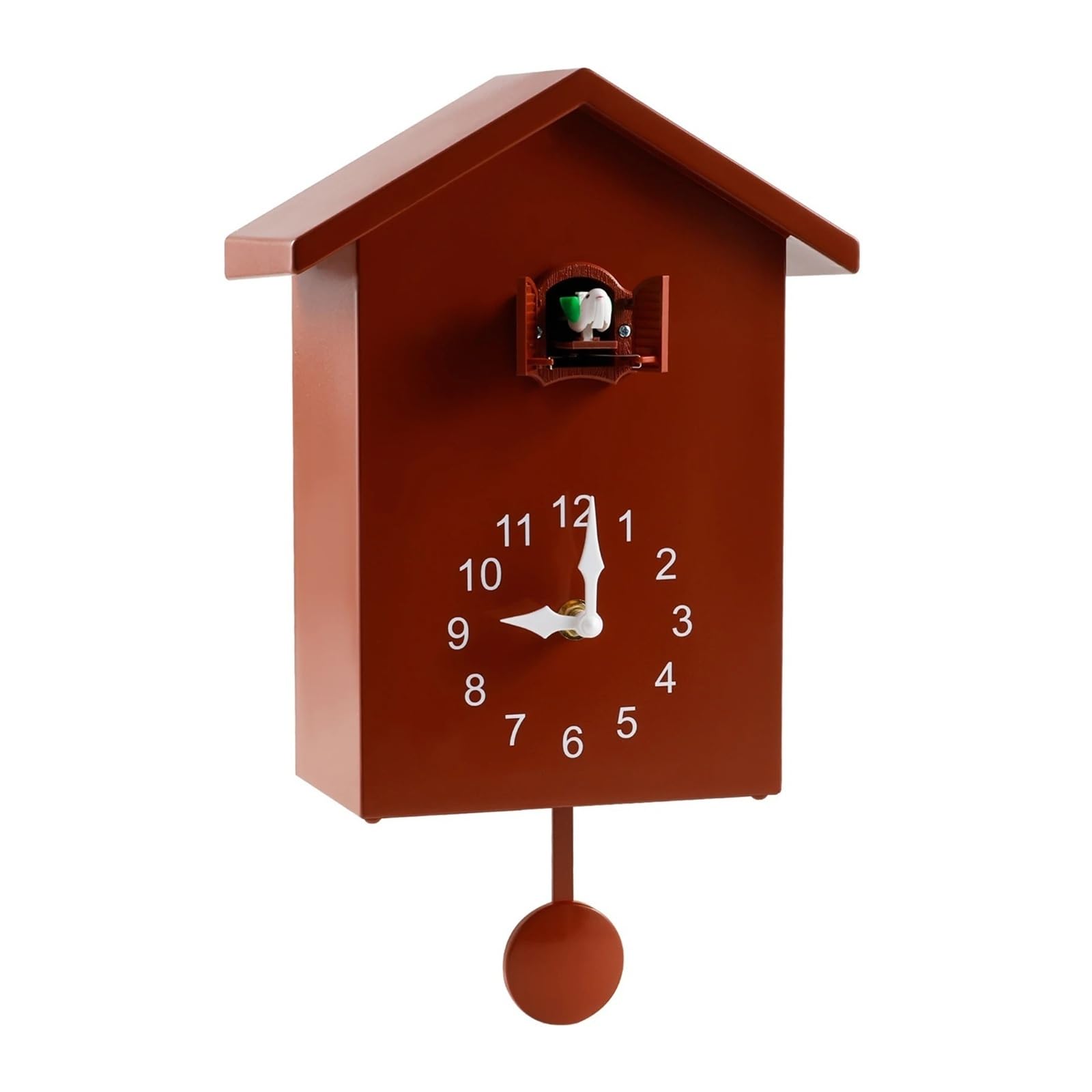 GOXQIT 1 Pcs Cuckoo Quartz Wall Clock Home Living Room Hanging Watch Horologe Clocks Timer Office Decoration For Living Room(Red)