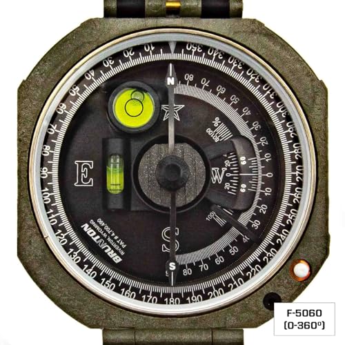 Brunton Standard Pocket Transit (Edición Táctica) – Brújula profesional de navegación terrestre de aluminio con aguja amortiguada por inducción, clinómetro y azimut de 0-360 grados – Hecho en EE. UU. miniatura 6
