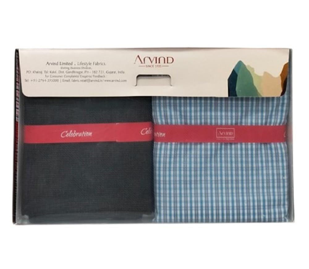 arvind Celebration Men's Unstitched Shirt & Trouser Fabric Combo | Premium Formal Dress Material Set | Tailoring Fabric Pack for Men-picture-27
