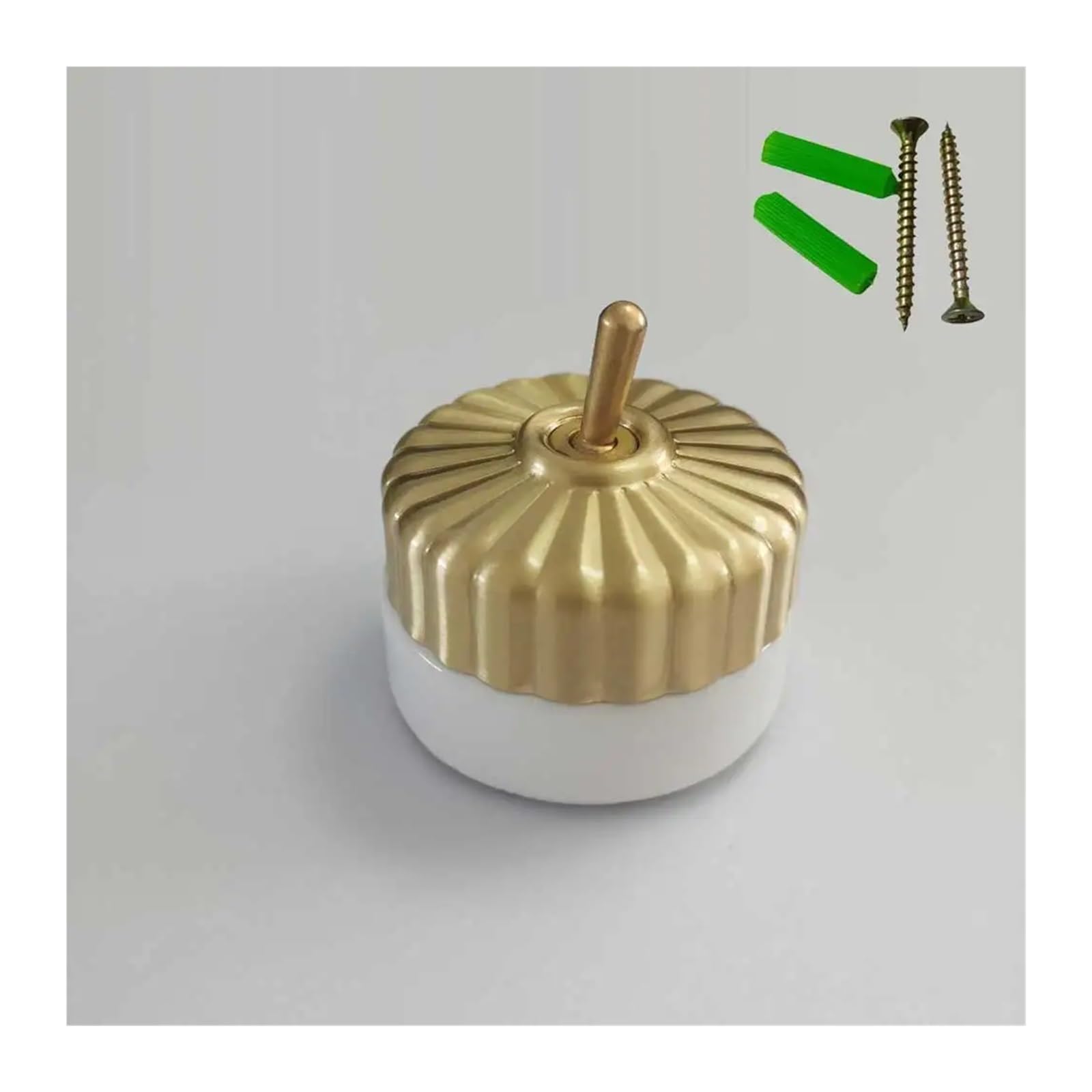 Interruptor de palanca redondo de cerámica, 1 vía, 2 vías, interruptor de luz de pared, palanca de latón, interruptor de pared ON-OFF(Copper 1 way)