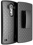 LG V10 Case, Galaxy Wireless [Holster Combo] Slim Hard Shell LG V10 Phone Case with built-in KickStand & Swivel Locking Belt Clip (Verizon, T-Mobile, AT&T) (Black Holster Shell Combo)
