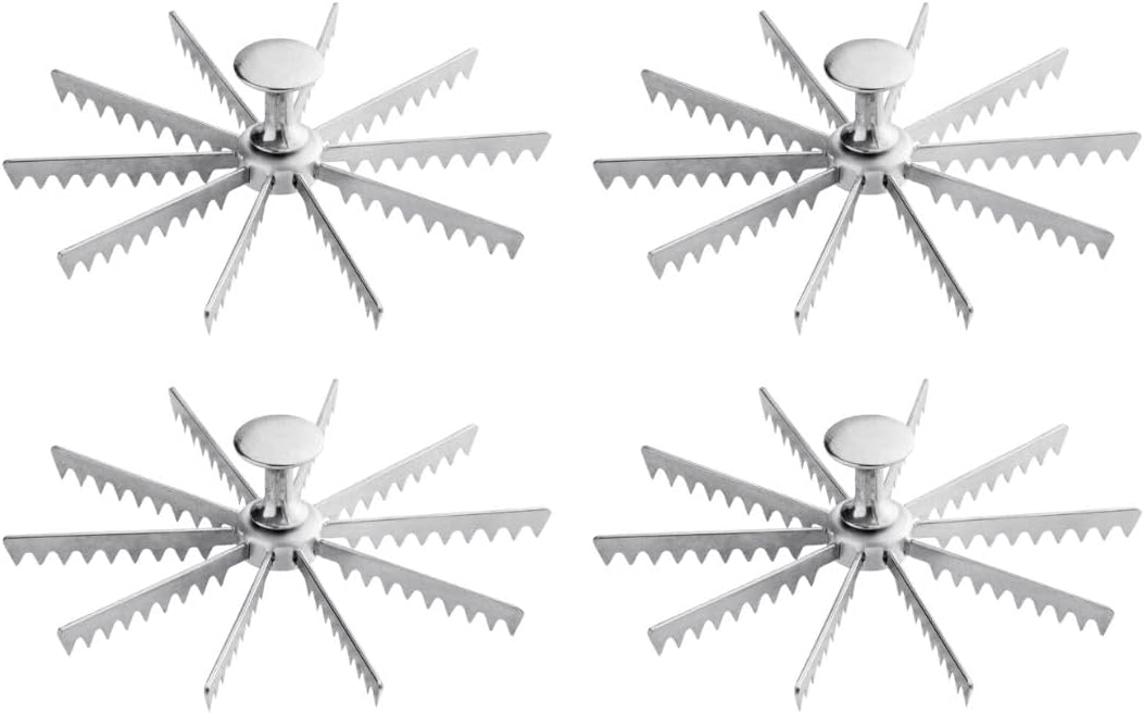 Soro Essentials- 10-Cut Aluminum Pie and Cake Marker Set of 4- Guideline and Portion Divider Cake Cutter Silver Pie Slice Cutter Baking Tools Kitchen Accessories Cook Supplies for Cheesecake Pizza