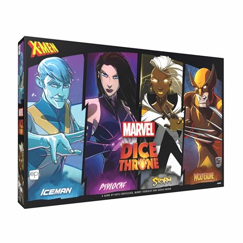 Marvel X-Men Dice Throne Box 1 4 Hero Box Featuring Wolverine Iceman Psylocke & Storm Competitive Dice Board Game Stand-Alone & Cross Compatible with All Dice Throne Heroes Officially Licensed